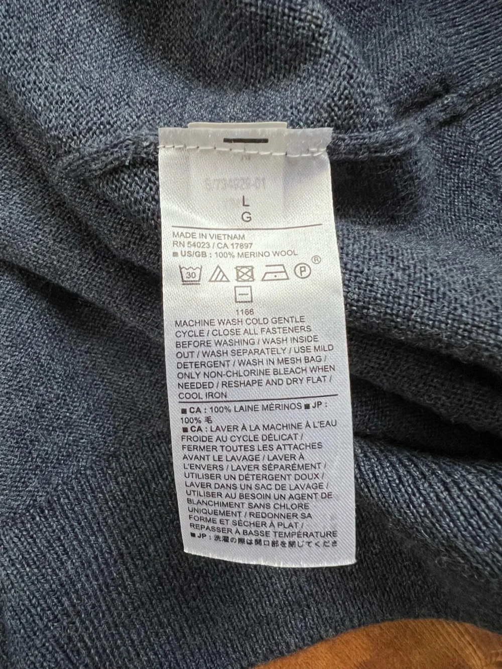 Banana Republic 100% Merino Wool Men's Large Polo Sweater Long Sleeves Blue